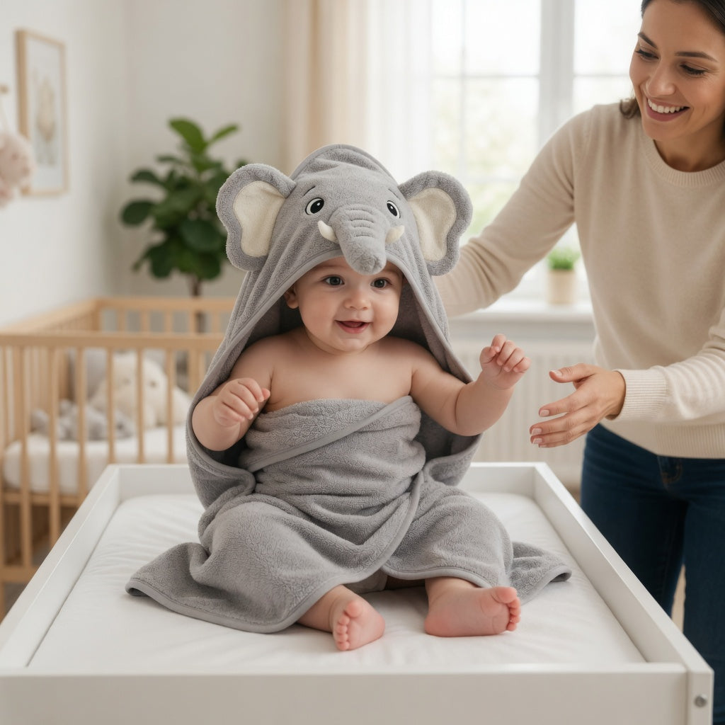 Hood design keeps baby warm